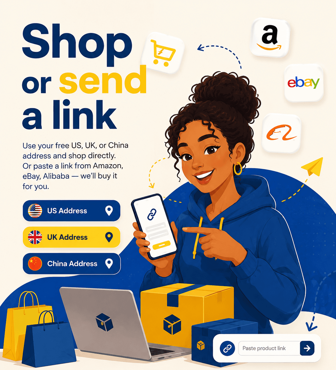 Shop or send a link
